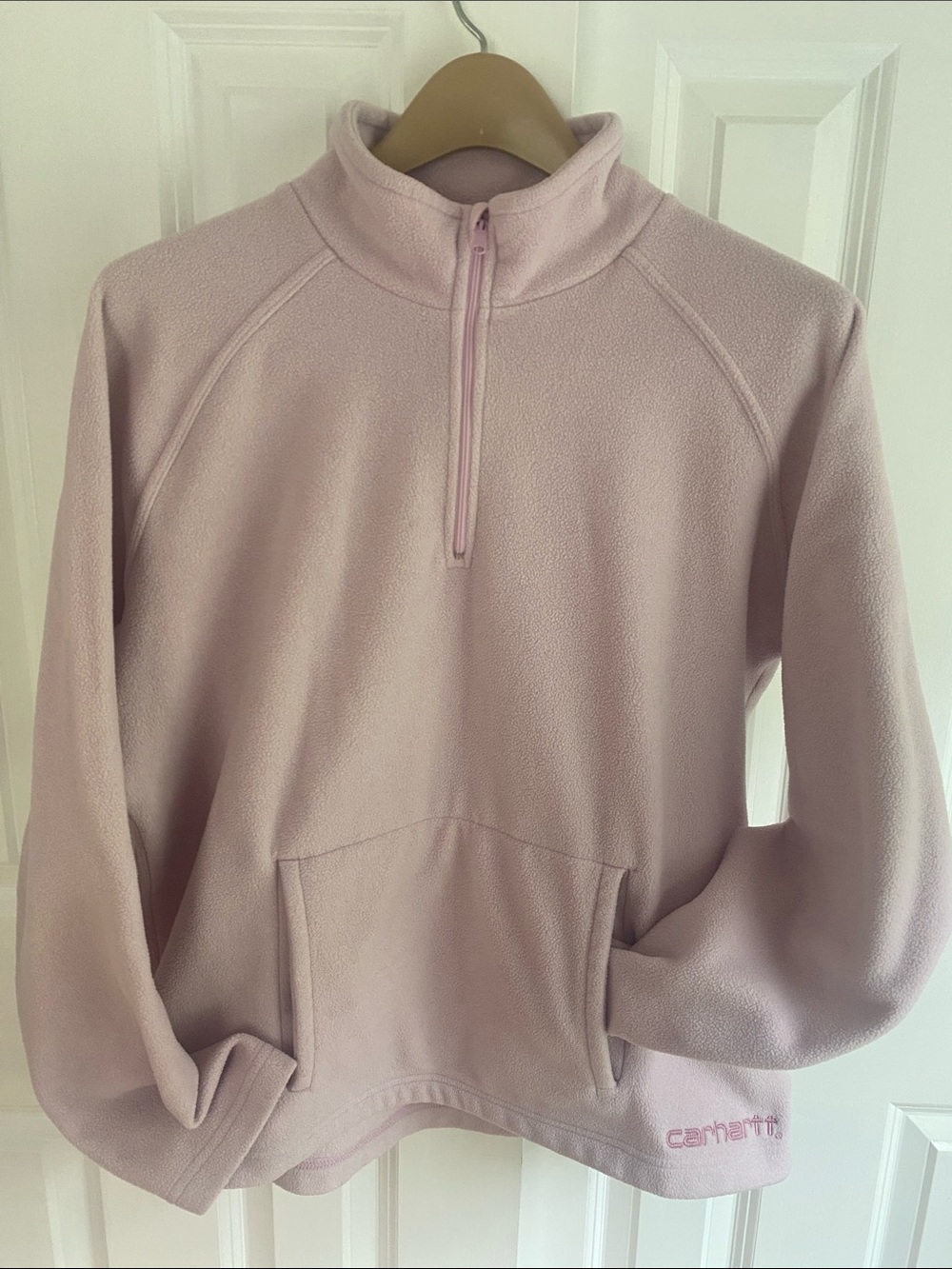Carhartt Women's Light Pink Half-Zip Fleece Pullover